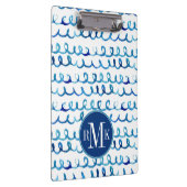 Handgemaltes blaues Aquarell-gewelltes Profil Klemmbrett (Rechts)