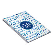 Handgemaltes blaues Aquarell-gewelltes Profil Notizblock (Rechte Seite)