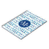 Handgemaltes blaues Aquarell-gewelltes Profil Notizblock (Linke Seite)