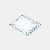 Handgemaltes blaues Aquarell-gewelltes Profil Post-it Klebezettel (angewinkelt)