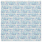Handgemaltes blaues Aquarell-gewelltes Profil Stoff (Muster)