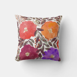 handgemaltes Blumenkissen des Watercolor Kissen