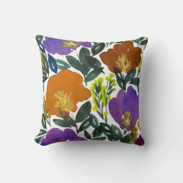 handgemaltes Blumenkissen des Watercolor Kissen