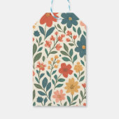 Handgemaltes Blumenmuster – Farbige Botanik Geschenkanhänger (Rückseite)