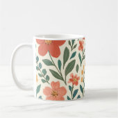 Handgemaltes Blumenmuster – Farbige Botanik Kaffeetasse (Links)