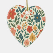Handgemaltes Blumenmuster – Farbige Botanik Keramik Ornament (Rechts)