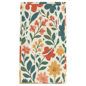 Handgemaltes Blumenmuster – Farbige Botanik Kleine Geschenktüte (Vorderseite)