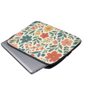 Handgemaltes Blumenmuster – Farbige Botanik  Laptopschutzhülle (Vorne Knopf)