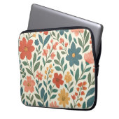 Handgemaltes Blumenmuster – Farbige Botanik  Laptopschutzhülle (Vorderseite Links)