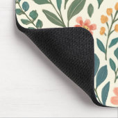 Handgemaltes Blumenmuster – Farbige Botanik Mousepad (Ecke)