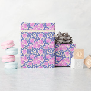 Handgemaltes Blumenmuster-Wrap-Papier-Rolle Geschenkpapier