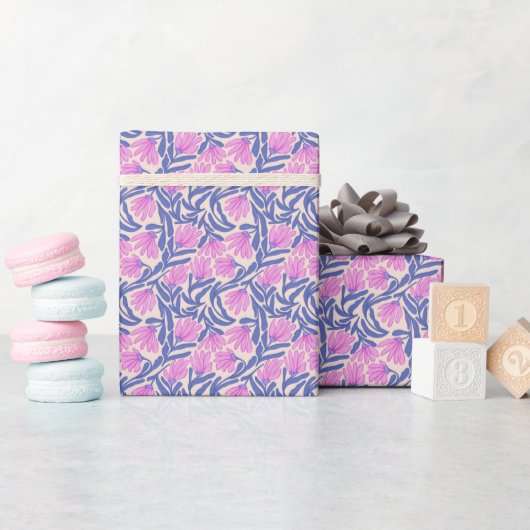 Handgemaltes Blumenmuster-Wrap-Papier-Rolle Geschenkpapier (Babyparty)