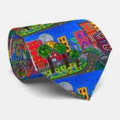 Handgemaltes buntes künstlerisches städtisches krawatte (Gerollt)