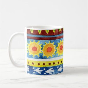 Handgemaltes ethnisches Wasserfarbmuster Kaffeetasse