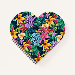 Handgemaltes exotisches Blumenmuster-23001 Notizblock