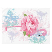 Handgemaltes Flamingo-Design Tischdecke (Vorderseite (Horizontal))