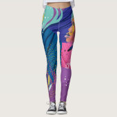 Handgemaltes Frauen-Gesichts-helle Leggings (Vorderseite)
