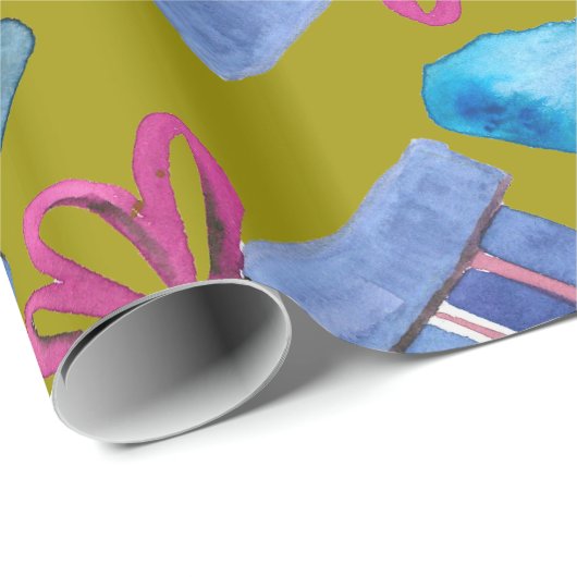 Handgemaltes Geschenkpapier (Rolleneckpunkt)