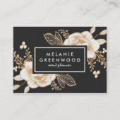 Handgemaltes Gold gemalte Blumen-Geschäfts-Karte Visitenkarte (Vorderseite)