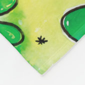 Handgemaltes Kleeblatt mit Wasserfarben Fleecedecke (Ecke)