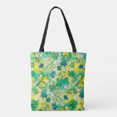 Handgemaltes Kleeblatt mit Wasserfarben Tasche (Rückseite)