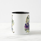Handgemaltes Pansy-Initialen-Monogramm - N Tasse (Zentrum)