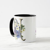 Handgemaltes Pansy-Initialen-Monogramm - N Tasse (Vorderseite Links)
