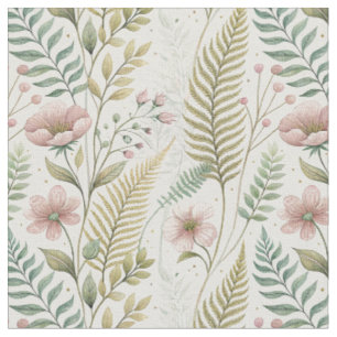 Handgemaltes Rosa-Blüten-Botanisches-Blumenmuster Stoff