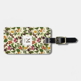 Handgemaltes rustikales tropische Frucht-Monogramm Gepäckanhänger
