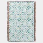 Handgemaltes Türkis-Muster Decke (Vorderseite Vertikal)