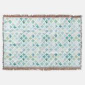 Handgemaltes Türkis-Muster Decke (Vorderseite)