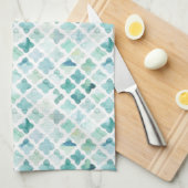 Handgemaltes Türkis-Muster Geschirrtuch (Viertel Falte)