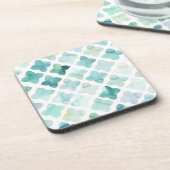 Handgemaltes Türkis-Muster Getränkeuntersetzer (Linke Seite)