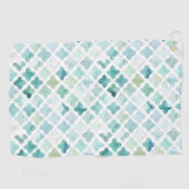 Handgemaltes Türkis-Muster Golfhandtuch (Horizontal)