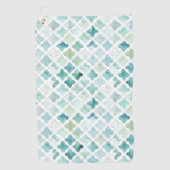 Handgemaltes Türkis-Muster Golfhandtuch (Vorderseite)