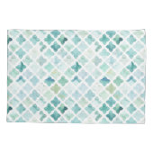 Handgemaltes Türkis-Muster Kissenbezug (Rückseite-Links)