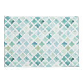 Handgemaltes Türkis-Muster Kissenbezug (Rückseite-Rechts)