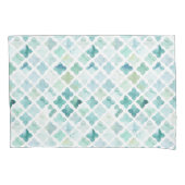 Handgemaltes Türkis-Muster Kissenbezug (Vorderseite-Links)