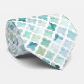 Handgemaltes Türkis-Muster Krawatte (Gerollt)