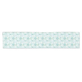 Handgemaltes Türkis-Muster Kurzer Tischläufer (Horizontal)