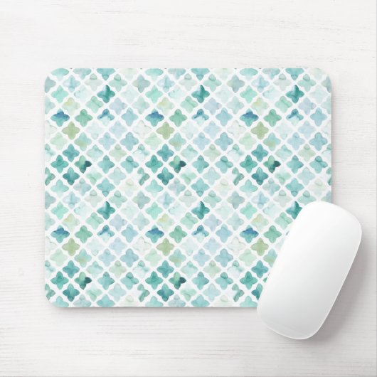 Handgemaltes Türkis-Muster Mousepad (Mit Mouse)
