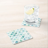 Handgemaltes Türkis-Muster Rechteckiger Pappuntersetzer (Vor Ort)