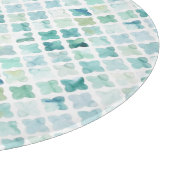 Handgemaltes Türkis-Muster Schneidebrett (Ecke)