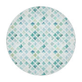 Handgemaltes Türkis-Muster Schneidebrett (Vorderseite)