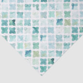 Handgemaltes Türkis-Muster Seidenpapier (Ausschnitt)