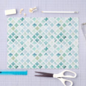 Handgemaltes Türkis-Muster Seidenpapier (Handwerk)