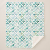 Handgemaltes Türkis-Muster Sherpadecke (Vorderseite)