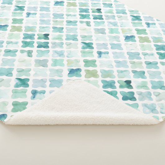 Handgemaltes Türkis-Muster Sherpadecke (3/4)