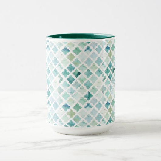 Handgemaltes Türkis-Muster Tasse (Zentrum)