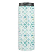 Handgemaltes Türkis-Muster Thermosbecher (Rückseite)